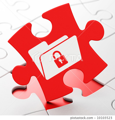 Business concept: Folder With Lock on puzzle background Business concept: Folder With Lock on puzzle background 10103523