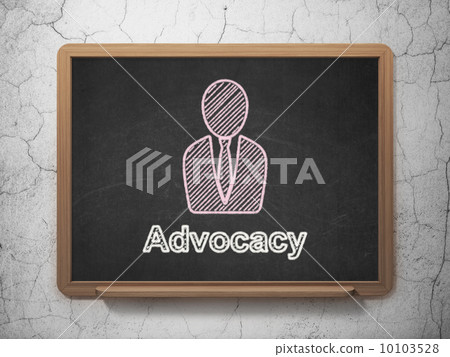 Law concept: Business Man and Advocacy on chalkboard background Law concept: Business Man and Advocacy on chalkboard background 10103528