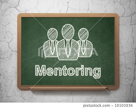 Education concept: Business People and Mentoring on chalkboard background 10103836