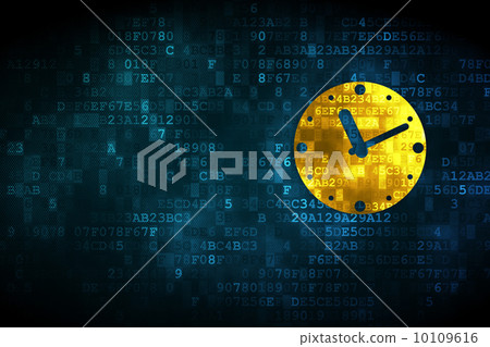 Timeline concept: Clock on digital background - Stock Illustration ...