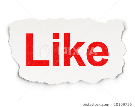 Social media concept: Like on Paper background 10109736