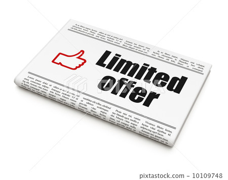 Finance concept: newspaper with Limited Offer and Thumb Up 10109748