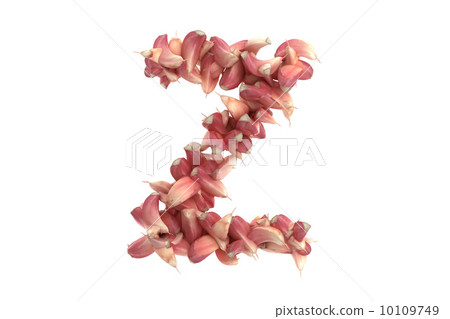 Garlic letter Z on white background 10109749