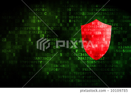 Security concept: Shield on digital background 10109785