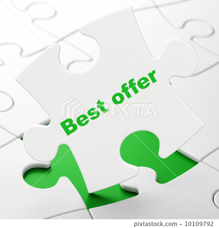 Finance concept: Best Offer on puzzle background Finance concept: Best Offer on puzzle background 10109792