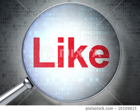 Social network concept: Like with optical glass Social network concept: Like with optical glass 10109815