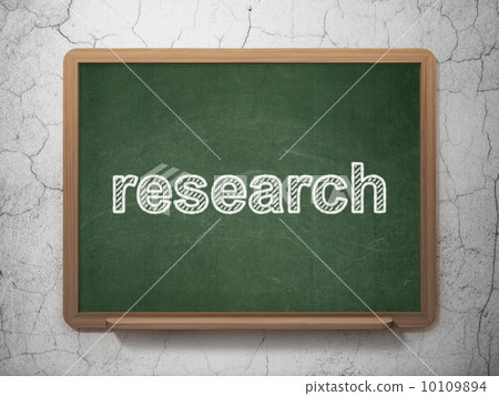 Advertising concept: Research on chalkboard background 10109894
