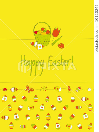 yellow background with Easter eggs yellow background with Easter eggs 10110245