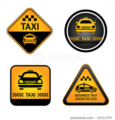 Taxi cab set stickers 10111707