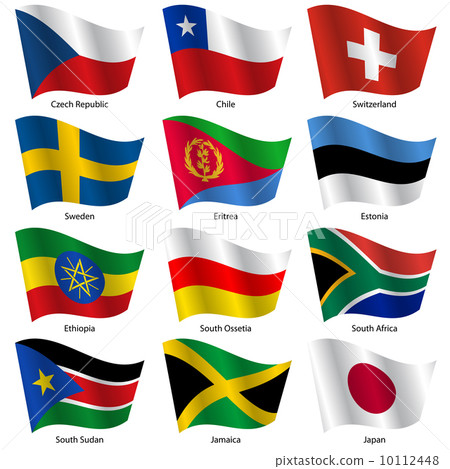 Set  Flags of world sovereign states. Vector illustration. 10112448