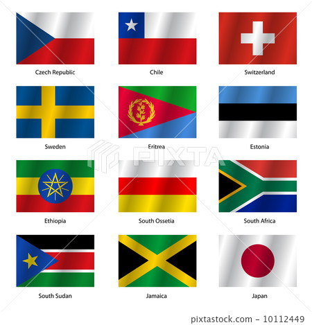 Set  Flags of world sovereign states. Vector illustration. 10112449