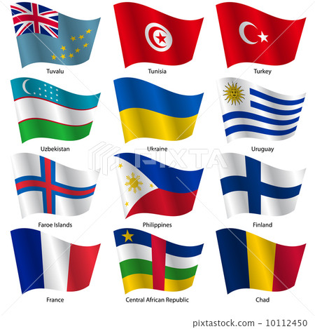 Set Flags of world sovereign states. Vector illustration. Set Flags of world sovereign states. Vector illustration. 10112450