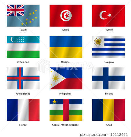 Set Flags of world sovereign states. Vector illustration. Set Flags of world sovereign states. Vector illustration. 10112451