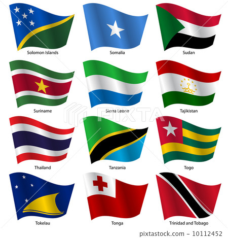 Set Flags of world sovereign states. Vector illustration. Set Flags of world sovereign states. Vector illustration. 10112452