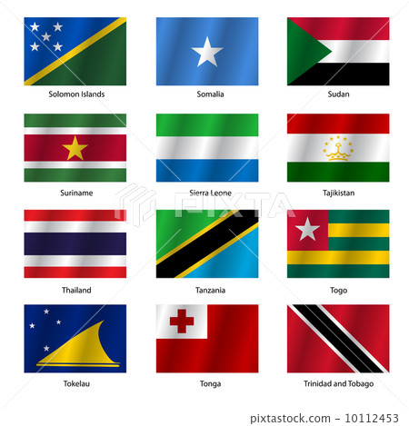 Set Flags of world sovereign states. Vector illustration. Set Flags of world sovereign states. Vector illustration. 10112453