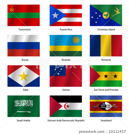 Set Flags of world sovereign states. Vector illustration. Set Flags of world sovereign states. Vector illustration. 10112457