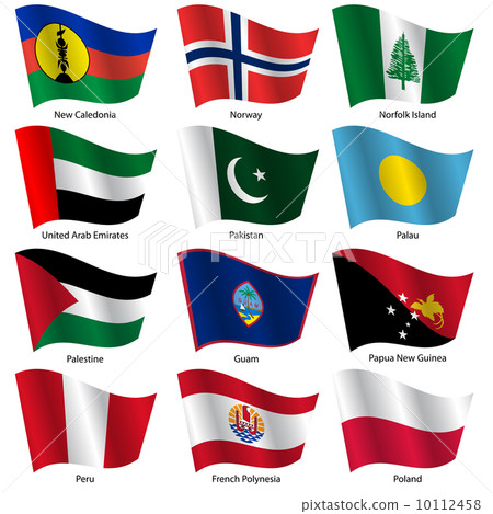 Set Flags of world sovereign states. Vector illustration. Set Flags of world sovereign states. Vector illustration. 10112458
