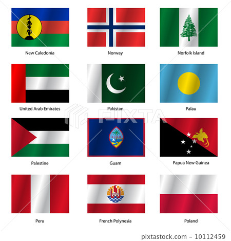 Set Flags of world sovereign states. Vector illustration. Set Flags of world sovereign states. Vector illustration. 10112459