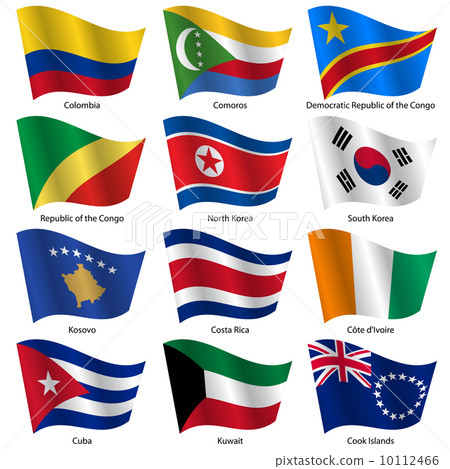 Set  Flags of world sovereign states. Vector illustration. 10112466