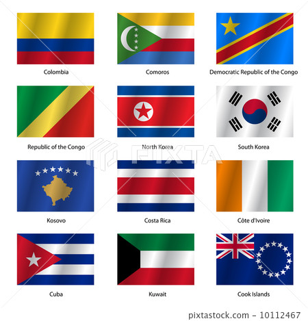 Set  Flags of world sovereign states. Vector illustration. 10112467