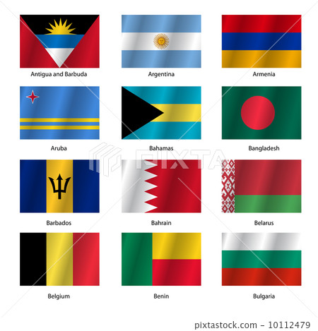 Set Flags of world sovereign states. Vector illustration. Set Flags of world sovereign states. Vector illustration. 10112479