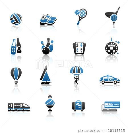 Recreation, Vacation & Travel, icons set. Recreation, Vacation & Travel, icons set. 10113315