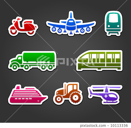 Set of sticky stickers, transport color symbols Set of sticky stickers, transport color symbols 10113336