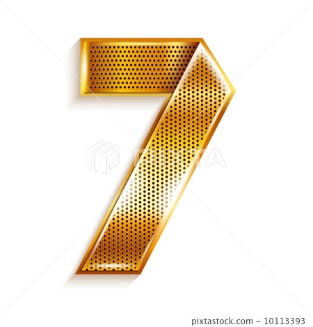 Number metal gold ribbon - 7 - seven Number metal gold ribbon - 7 - seven 10113393
