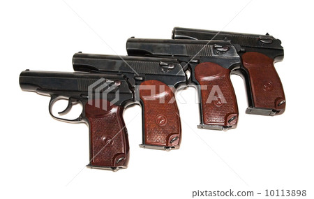 Four pistols on white background Four pistols on white background 10113898