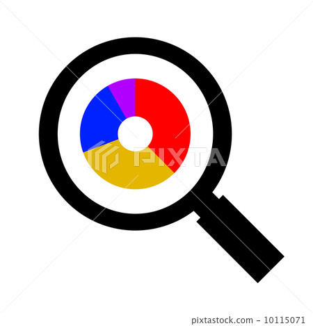 Pie chart in the magnifying glass 10115071