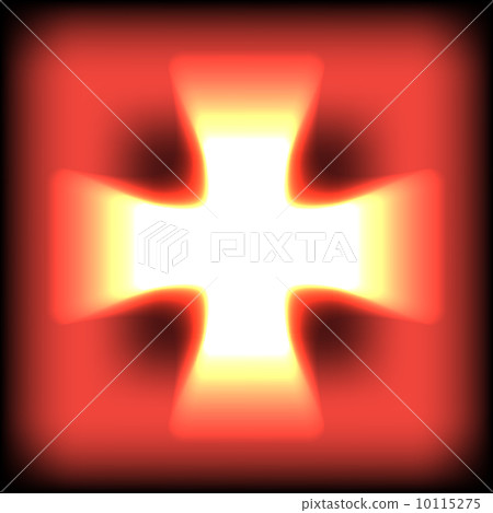 Abstract burning orange Glow Cross. Vector 10115275