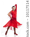 Beautiful latino dancer in red dress 10117514
