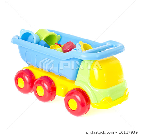 Children's Toy Machine and Pyramid Isolated on White 10117939