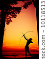 Sexy nude archer at sunset 10118513