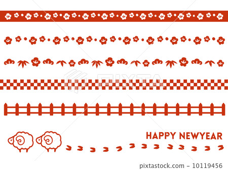 New Year cards stamp line material New Year cards stamp line material 10119456
