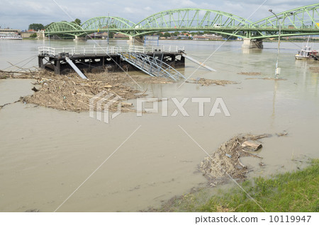 Danube River Flood in Town of Komarom, Hungary, 5th june 2013 10119947