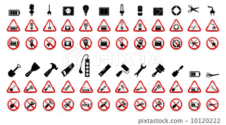 Set of Prohibition Signs. Vector Illustration 10120222