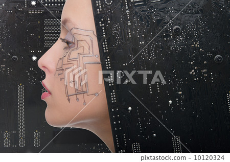Woman with the motherboard Woman with the motherboard 10120324