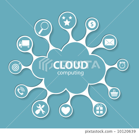 Cloud Computing Concept on Different Electronic Devices. Vector Cloud Computing Concept on Different Electronic Devices. Vector 10120639