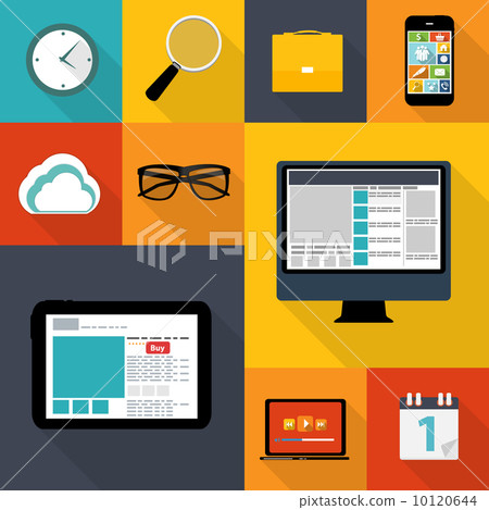 Modern Flat Icon Set for Web and Mobile Application 10120644