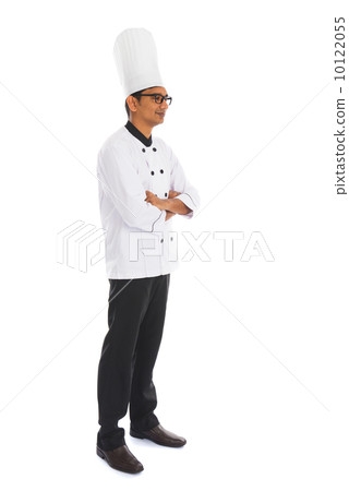 side view indian male chef isolated on white background side view indian male chef isolated on white background 10122055