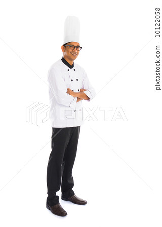 indian male chef isolated on white background 10122058