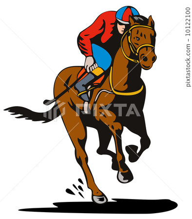 Horse and Jockey Racing Retro 10122100