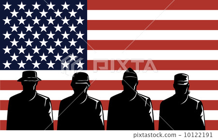 American Soldiers Stars and Stripes Flag 10122191