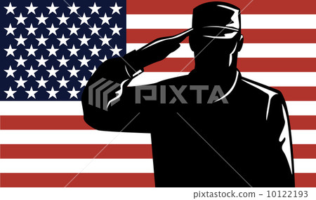 American Solder Serviceman Saluting 10122193