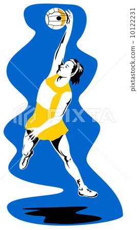 Netball Player Rebounding Netball Player Rebounding 10122231