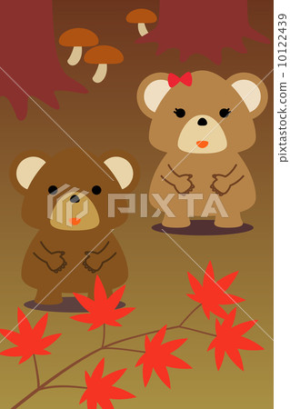 Illustration material for calendar November bear portrait 10122439