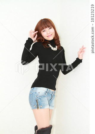 Young lady with black knit 10123219