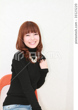 Young lady with black knit 10123220