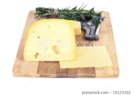 Cheese on Wooden Background 10123382